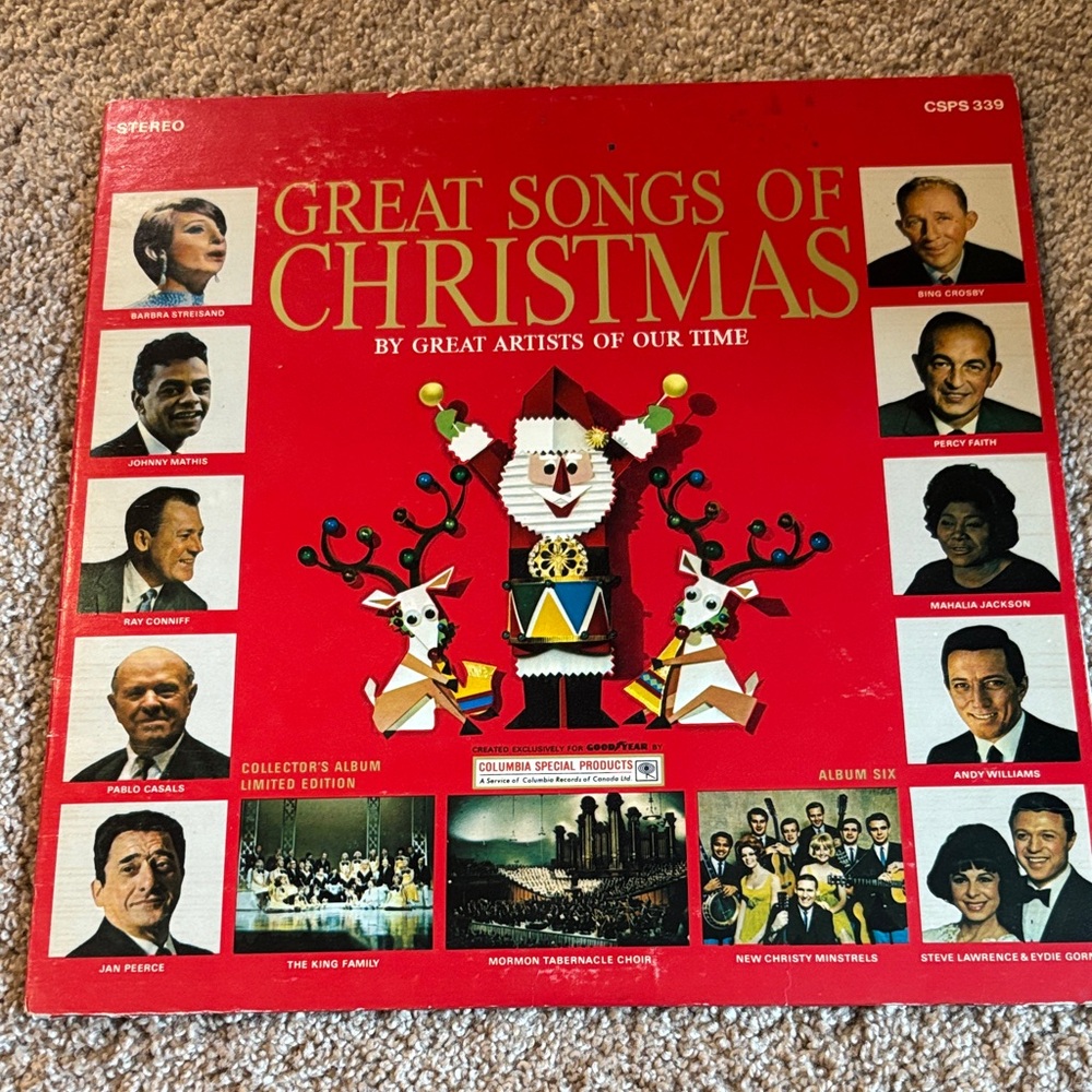 Great Songs of Christmas Vinyl Record - Red Cover